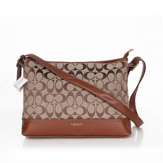 Coach Convertible Hippie In Signature Medium Brown Crossbody Bags AYY